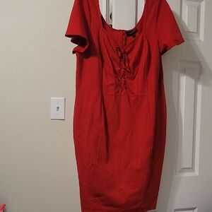 Lane Bryant Red One Shoulder Dress